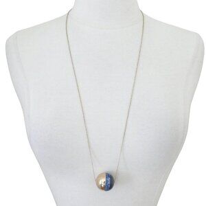 MASSIMO DUTTI Lapis Lazuli earth pendant necklace